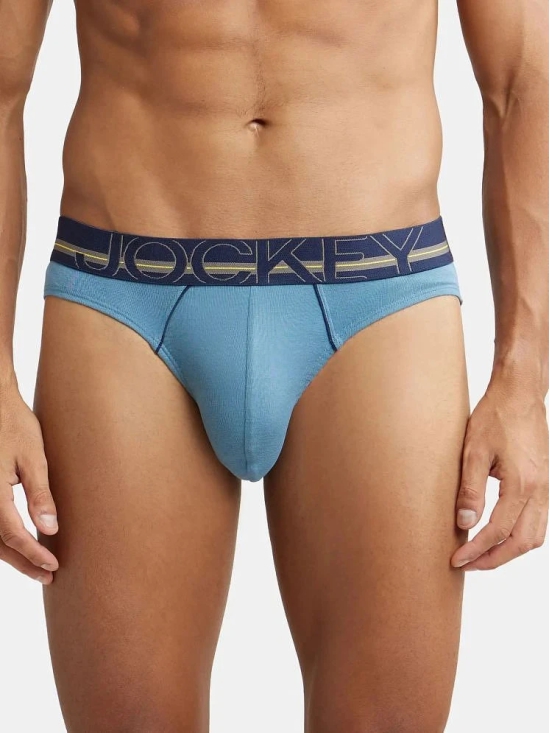 Jockey US17 Men Super Combed Cotton Rib Solid Brief - Aegean Blue - None