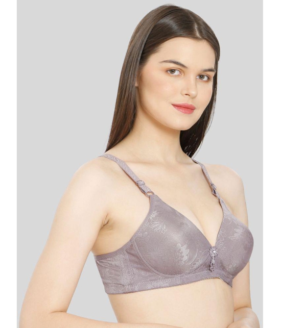 ILRASO - Purple Cotton Blend Lightly Padded Women's T-Shirt Bra ( Pack of 1 ) - None