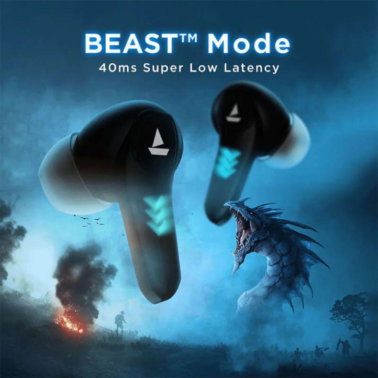 boAt Immortal 131 | Wireless Gaming Earbuds with 40 Hours Playtime, Clear Calling with ENx™, Low Latency, RGB lights Black Sabre