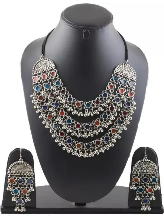 Samridhi DC Silver Alloy Necklace Set ( Pack of 1 ) - Silver