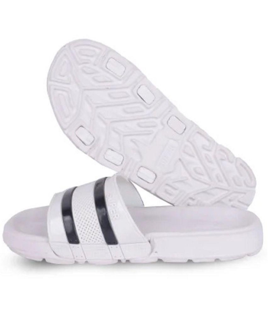 Leavess - White Men's Slide Flip Flop - None