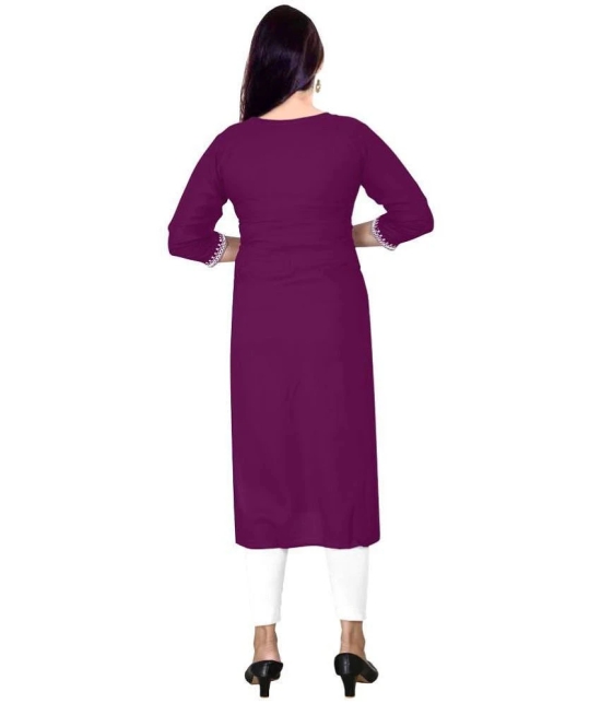 Kapadia - Purple Rayon Womens Straight Kurti ( Pack of 1 ) - None