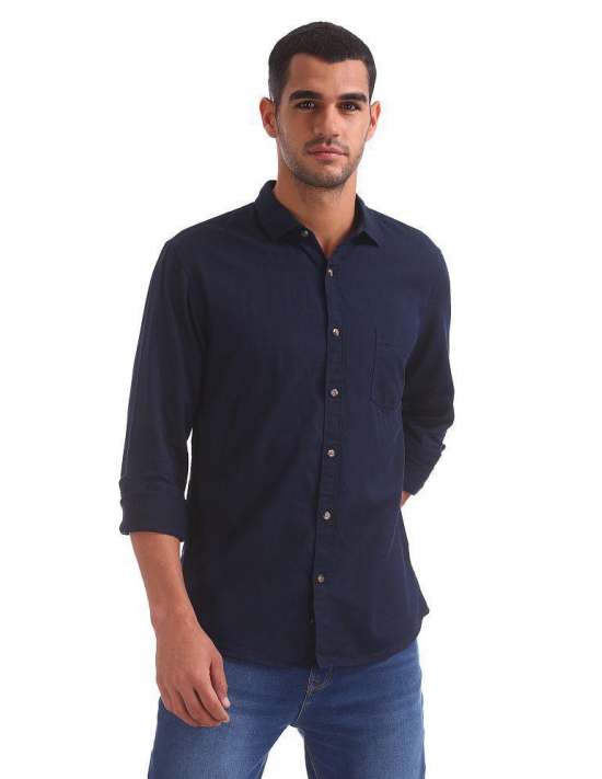 Ruggers 100 Percent Cotton Blue Shirt - None