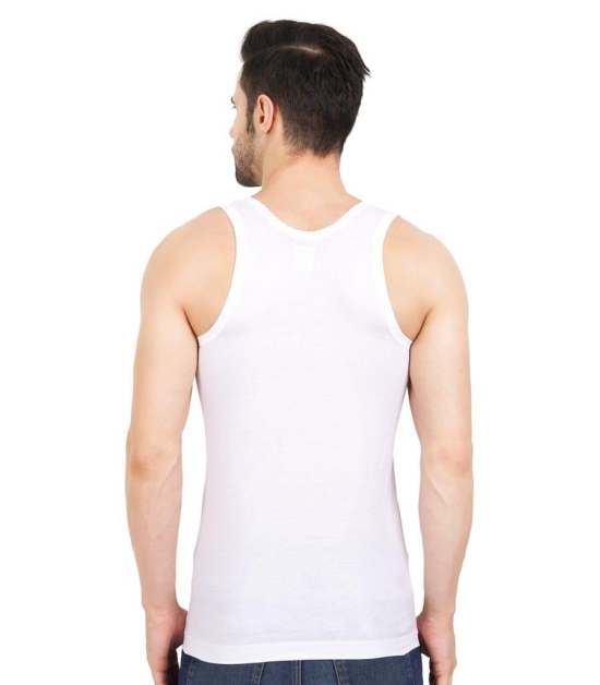 NRG Mens Sleeveless White Cotton Vest ( Pack of 1 RN Vest ) G21 SIZE : 85 CM - M