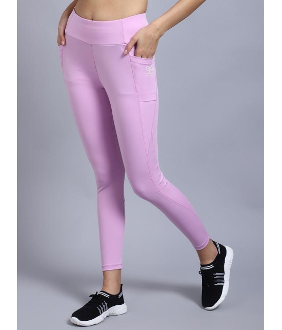 9TY3REE Pink Polyester Solid Tights - Single - None