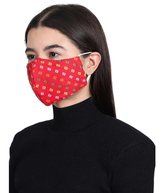 Anekaant - Red 3 Ply Mask ( Pack of 1 )