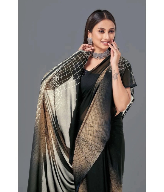 LEELAVATI - Black Georgette Saree With Blouse Piece ( Pack of 1 ) - Black