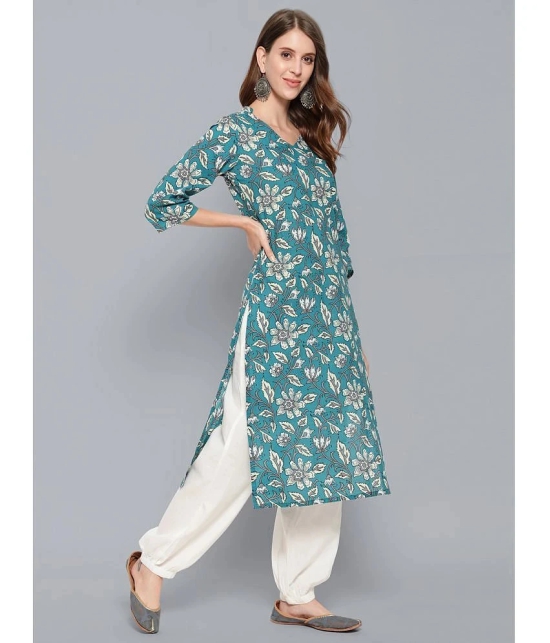 Antaran - Blue Cotton Womens Straight Kurti ( Pack of 1 ) - None