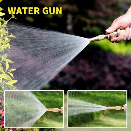 WUGO::Brass Nozzle Water Spray Gun Water Jet Hose Nozzles Hose Pipe Spray Gun Suitable,3/4 Inch Garden Hose Quick Connect Water Hose Connector, Solid Brass for Garden Hose, Pressure Washer, Tap