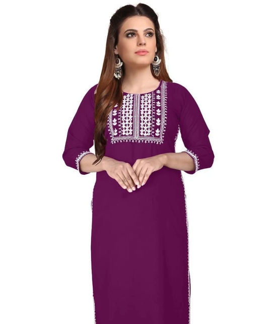 Kapadia - Purple Rayon Womens Straight Kurti ( Pack of 1 ) - None