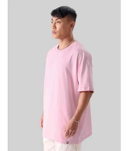 AKTIF Cotton Blend Oversized Fit Solid Half Sleeves Mens T-Shirt - Pink ( Pack of 1 ) - None