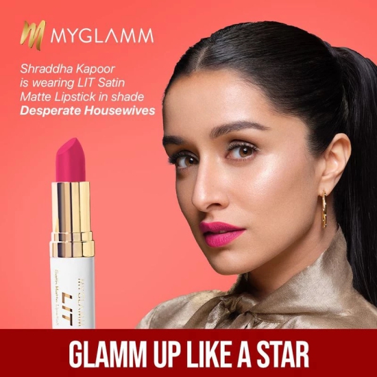 MyGlamm Combo of Satin Matte + LIT Liquid Matte Lipstick Exclusive Combo Partenship | Long Lasting, 3D Lipstick & Smudge-Proof, Hydrating Matte Lipstick