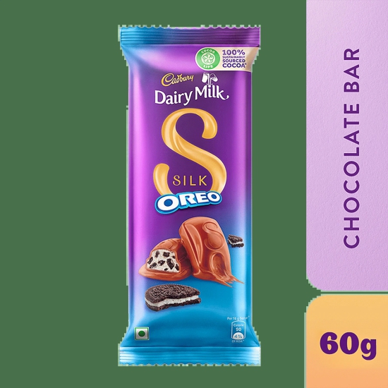 Cadbury Dairy Milk Silk Oreo Chocolate Bar, 60 G