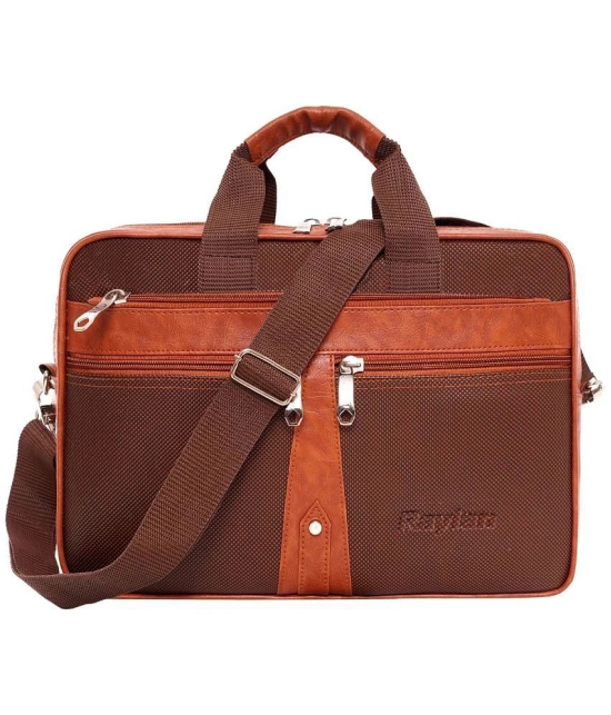 Raylan Brown Leather Office Bag - Brown