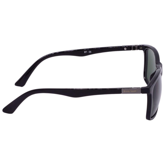 Hrinkar Green Rectangular Stylish Goggles Black Frame Sunglasses for Men & Women - HRS-BT-05-BK-BK-GRN