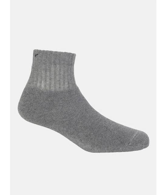 Jockey 7036 Men Compact Cotton Terry Ankle Length Socks - Mid Grey Melange - Grey Melange