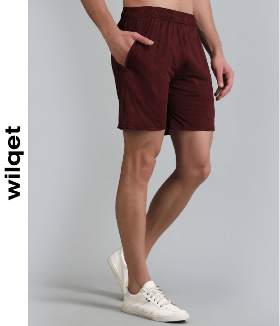 Mens Running Shorts in Embossed-Mehroon / S