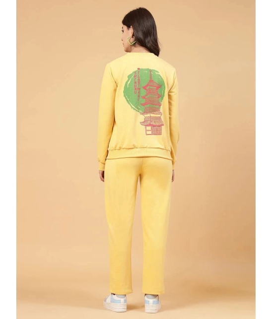 Rigo Yellow Fleece Printed Tracksuit - Pack of 1 - None