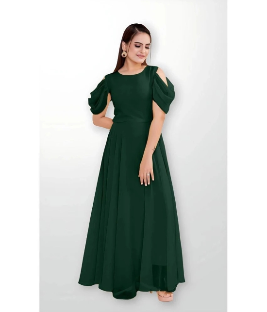 JASH CREATION - Green Georgette Womens Gown ( Pack of 1 ) - None