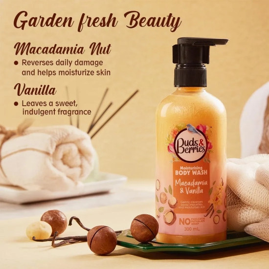 Buds&Berries Macadamia and Vanilla Moisturizing Bodywash - 300 ml