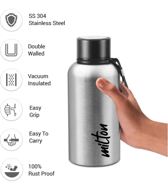 Milton Aura 500 Thermosteel Bottle, 520 ml, Silver | 24 Hours Hot and Cold | Easy to Carry | Rust Proof | Leak Proof | Tea | Coffee | Office| Gym | Home | Kitchen | Hiking | Trekking | Trave