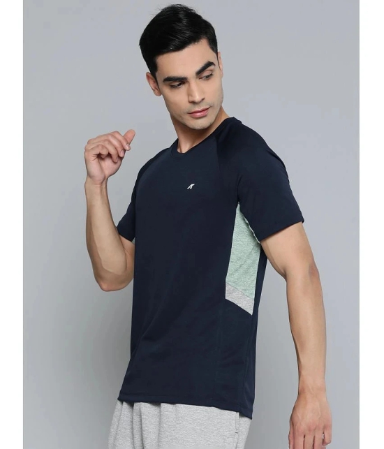 Alcis Navy Blue Polyester Slim Fit Mens Sports T-Shirt ( Pack of 1 ) - None