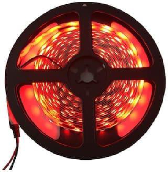 Waterproof LED Strip Lights (5 Meter) + DC 12V Adapter. (Red Colour)