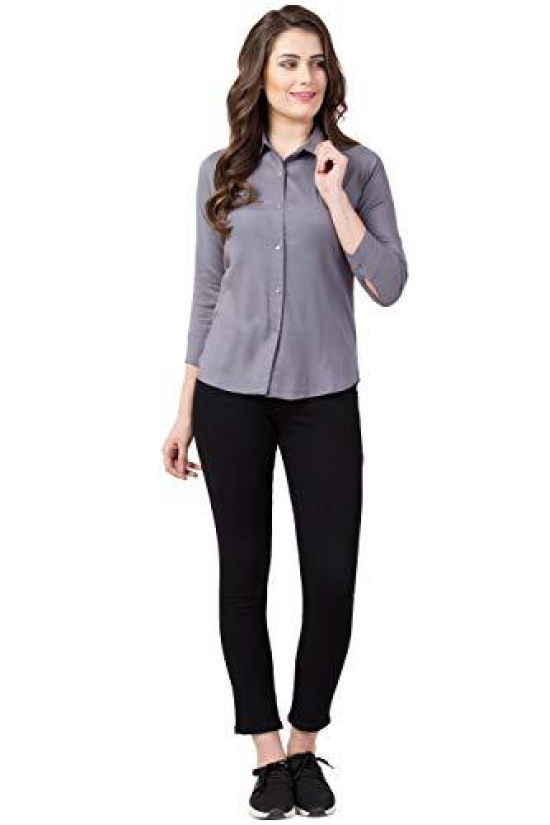 FUNDAY FASHION Women's Solid Full Sleeve Rayon All Purpose Regular Fit Shirt