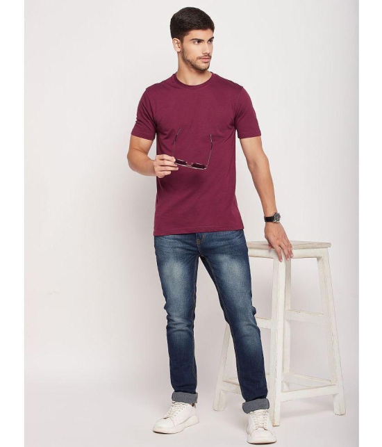 UNIBERRY - Wine Cotton Blend Regular Fit Mens T-Shirt ( Pack of 1 ) - None