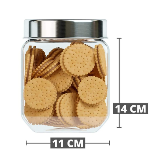 Femora Octo Storage Glass Jar for Kitchen Storage