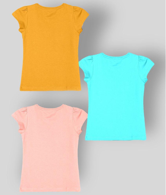 Naughty Ninos - Multicolor Cotton Girl's T-Shirt ( Pack of 3 ) - None