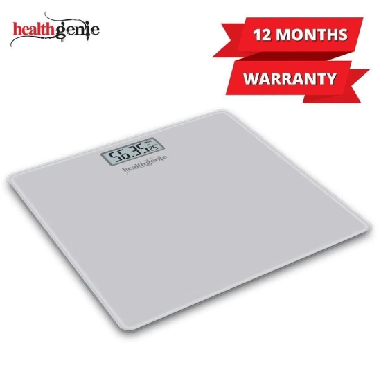 Healthgenie Electronic Digital Weighing Machine Bathroom Personal Weighing Scale - Silver