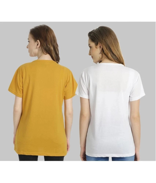 CHOZI - Multi Color Cotton Blend Regular Fit Womens T-Shirt ( Pack of 2 ) - None