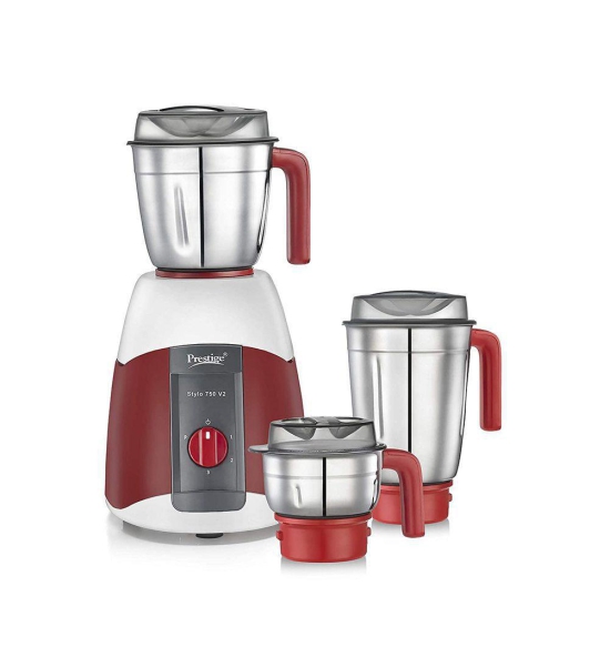 Prestige Stylo 750 V2 Juicer Mixer Grinder (3 Jars, Red)