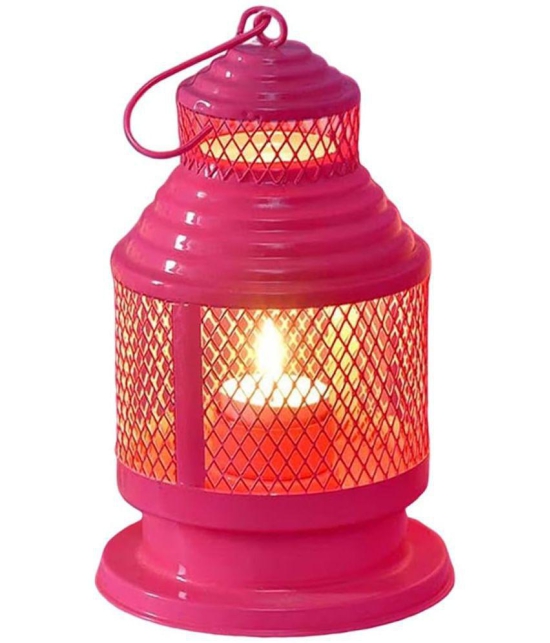 HOMSSY Red Hanging Metal Tea Light Holder - Pack of 1