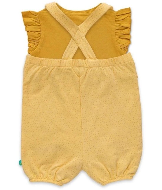 Juscubs Yellow Cotton Dungarees For Baby Girl ( Pack of 2 ) - None