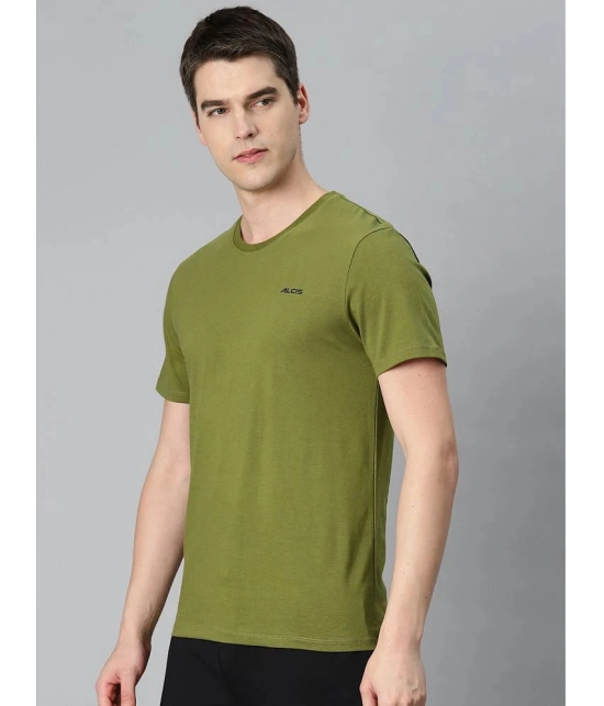 Alcis Olive Cotton Regular Fit Mens Sports T-Shirt ( Pack of 1 ) - None