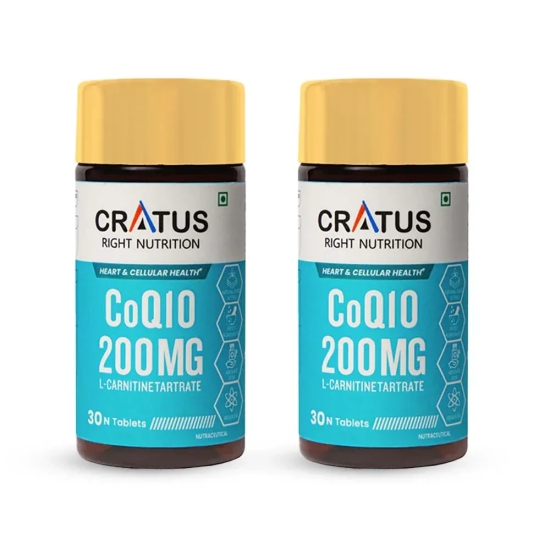 Cratus Right Nutrition COQ10 Tablets for Heart Health and Cellular Energy Support Formulated with L-Carnitine L Tartrate, Zinc and Lycopene | Boosts Vitality and Reduces Fatigue | 120 Tablets