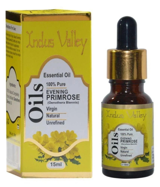 Indus Valley 100% Natural & Organic, Primrose Essential Oil & Dropper for Skin, Hair Care (15 ml)