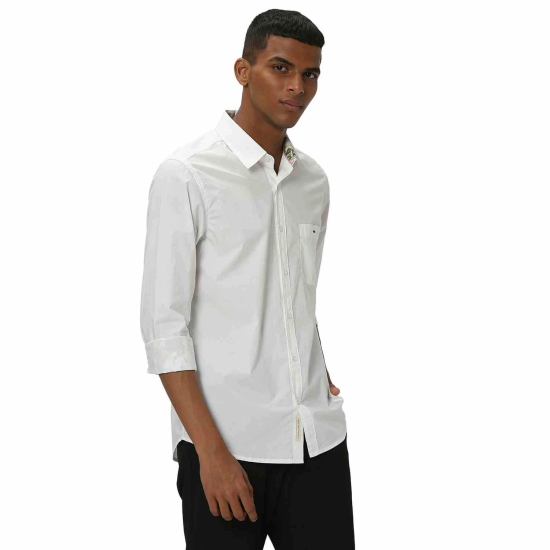 White Tactical Poplin Plain Shirt