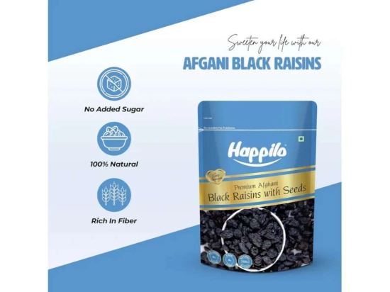 Happilo Premium Black Raisins with seed 250g