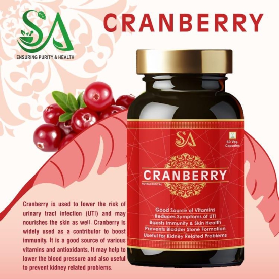 CRANBERRY(Antioxidant Rich Supplement for Kidney Health, Useful for Bladder Infections & UTI, For Men’s And Women’s)