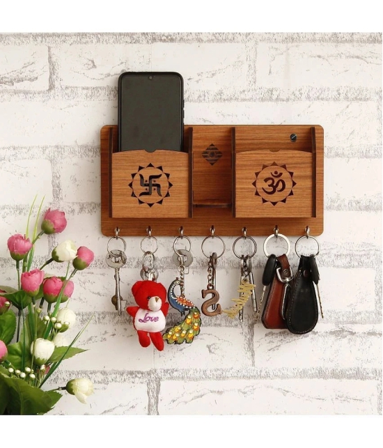 JaipurCrafts Brown Wood Key Holder - Pack of 1