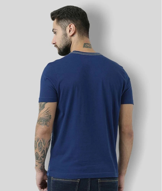 Huetrap - Navy Blue Cotton Regular Fit Mens T-Shirt ( Pack of 1 ) - None