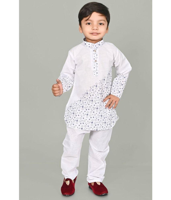 SFC - White Silk Boys Kurta With Pyjama ( Pack of 1 ) - None