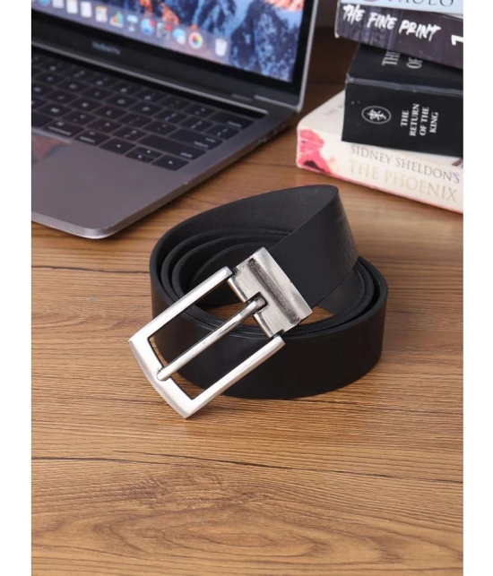 samtroh - Black Leather Mens Casual Belt ( Pack of 1 ) - None