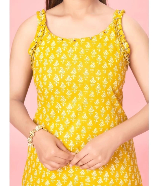 Aarika Girls Cotton Kurti ( Pack of 1 , Yellow ) - None