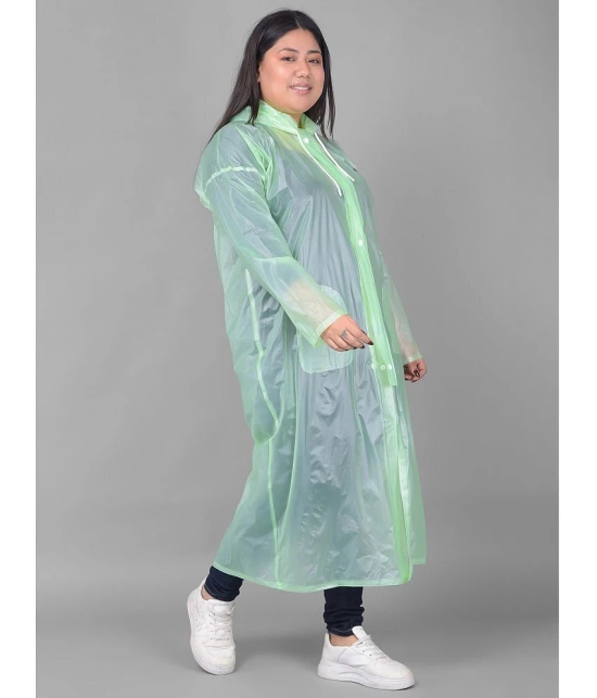 Dollar Polyester Long Raincoat - Green - None