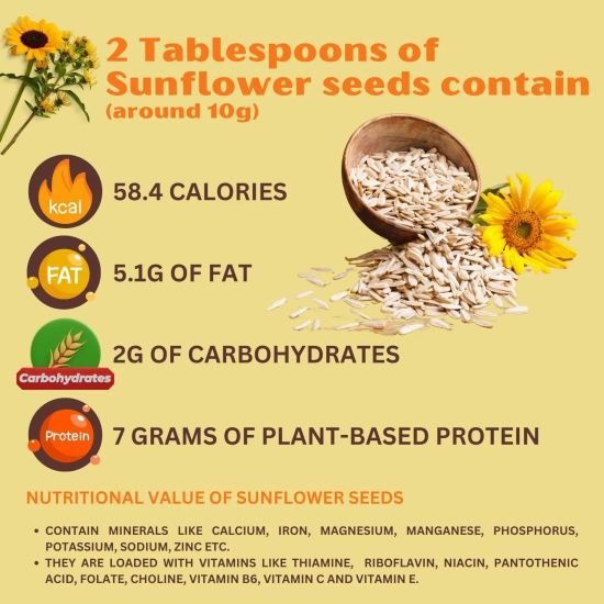 Sunflower Seeds Rich in Protein, Fiber, Vitamins - 150g