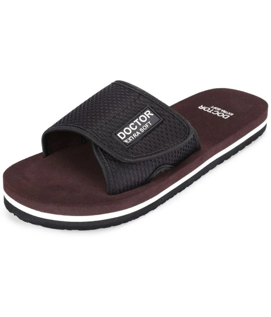 DOCTOR EXTRA SOFT - Brown Mens Slide Flip Flop - None